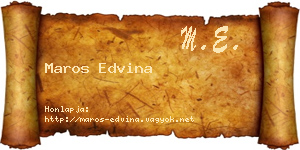 Maros Edvina névjegykártya